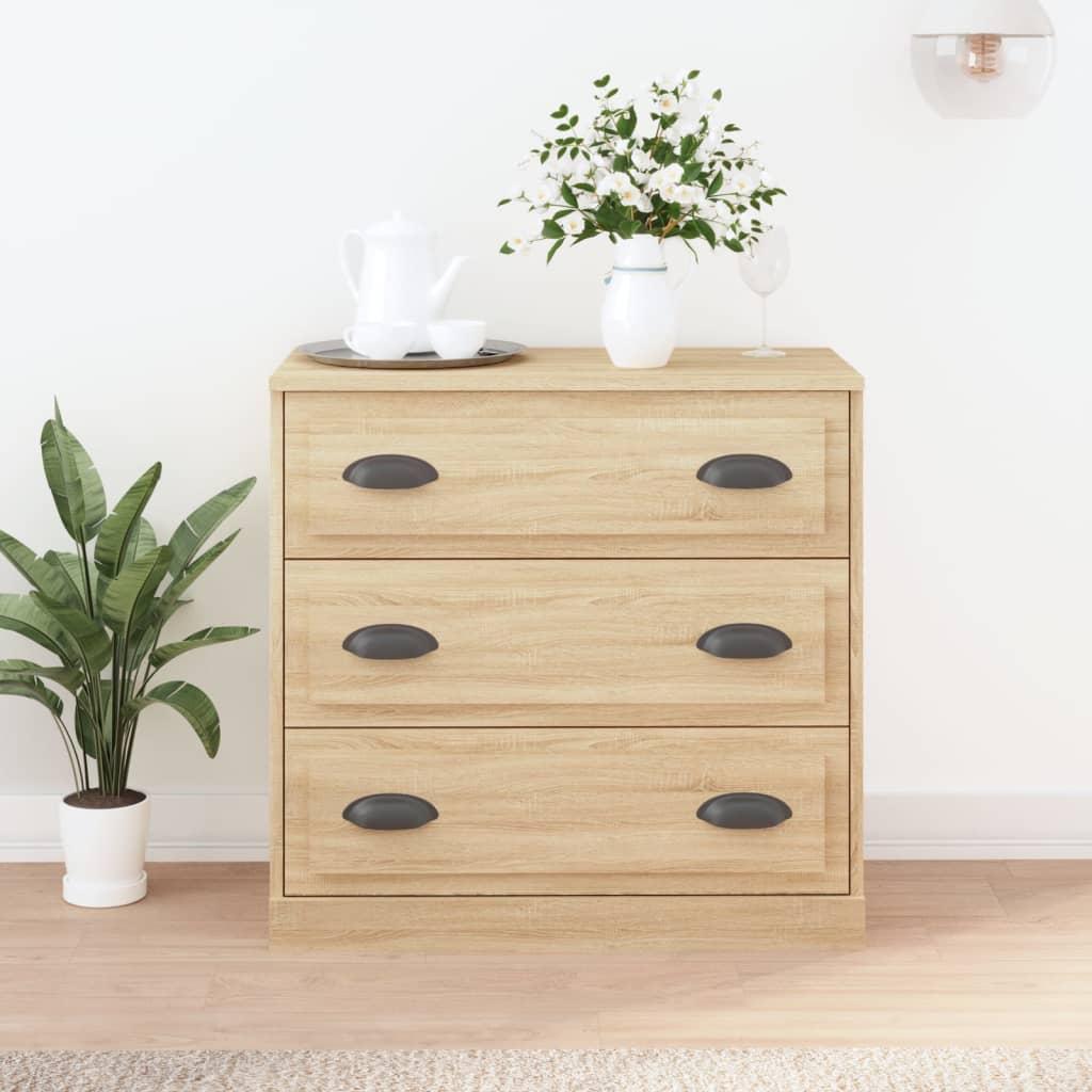 Skænk 70x35,5x67,5 cm konstrueret træ sonoma-eg billede