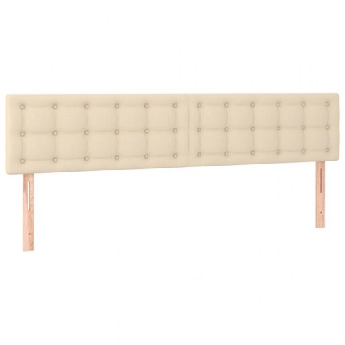 Kontinentalseng med madras 160x200 cm - stof, cremefarvet