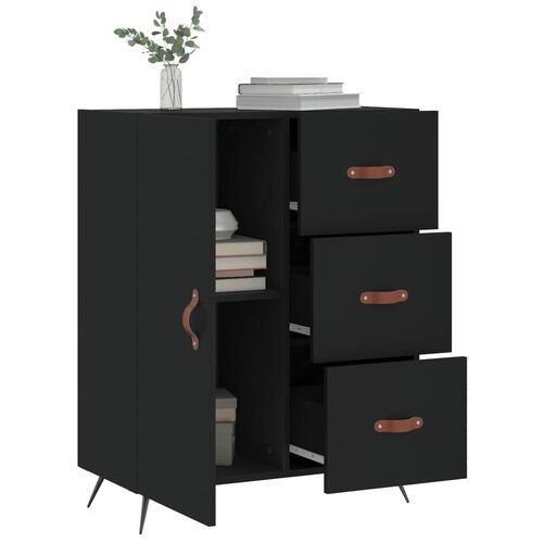 Skænk 69,5x34x90 cm konstrueret træ sort