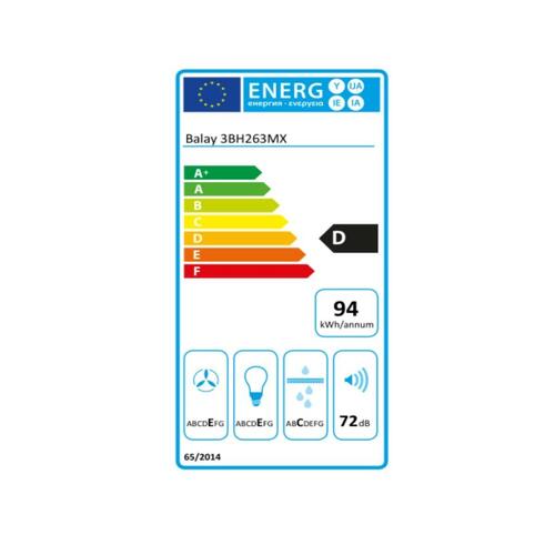 Konventions-emhætte Balay 3BH263MX 60 cm 350 m3/h 72 dB 146W Sølvfarvet Stål