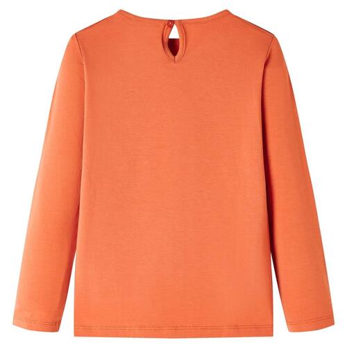Langærmet T-shirt til børn str. 116 cm orange