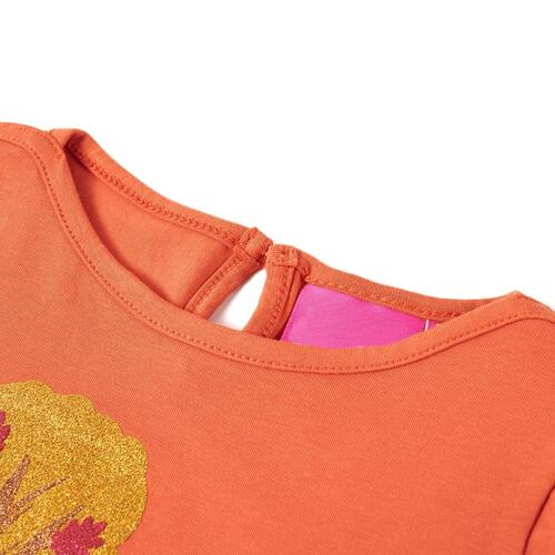 Langærmet T-shirt til børn str. 116 cm orange