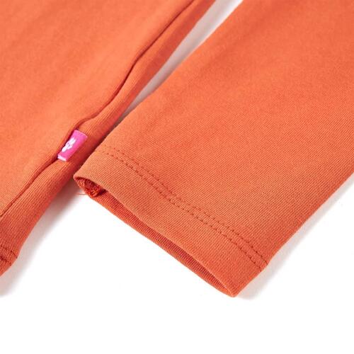 Langærmet T-shirt til børn str. 116 cm orange