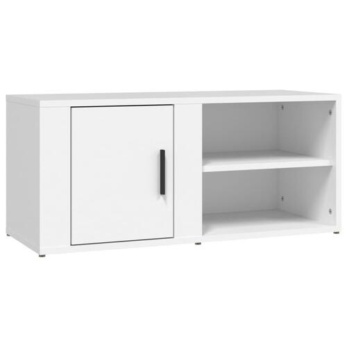 Tv-bord 80x31,5x36 cm konstrueret træ hvid