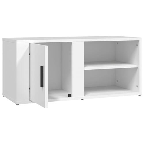 Tv-bord 80x31,5x36 cm konstrueret træ hvid
