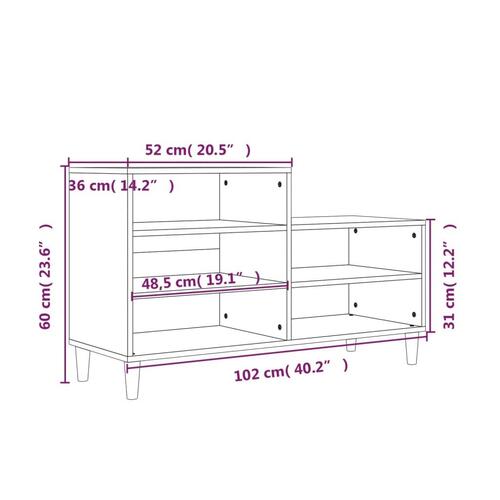 Skoreol 102x36x60 cm konstrueret træ sonoma-eg