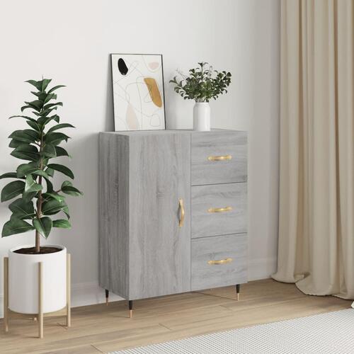 Skænk 69,5x34x90 cm konstrueret træ grå sonoma-eg