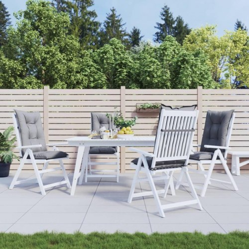 Stolehynder med høj ryg 4 stk. 120x50x7 cm stof grå
