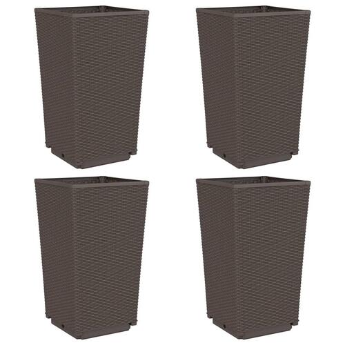 Plantekurve 4 stk. 32,5x32,5x57 cm PP brun