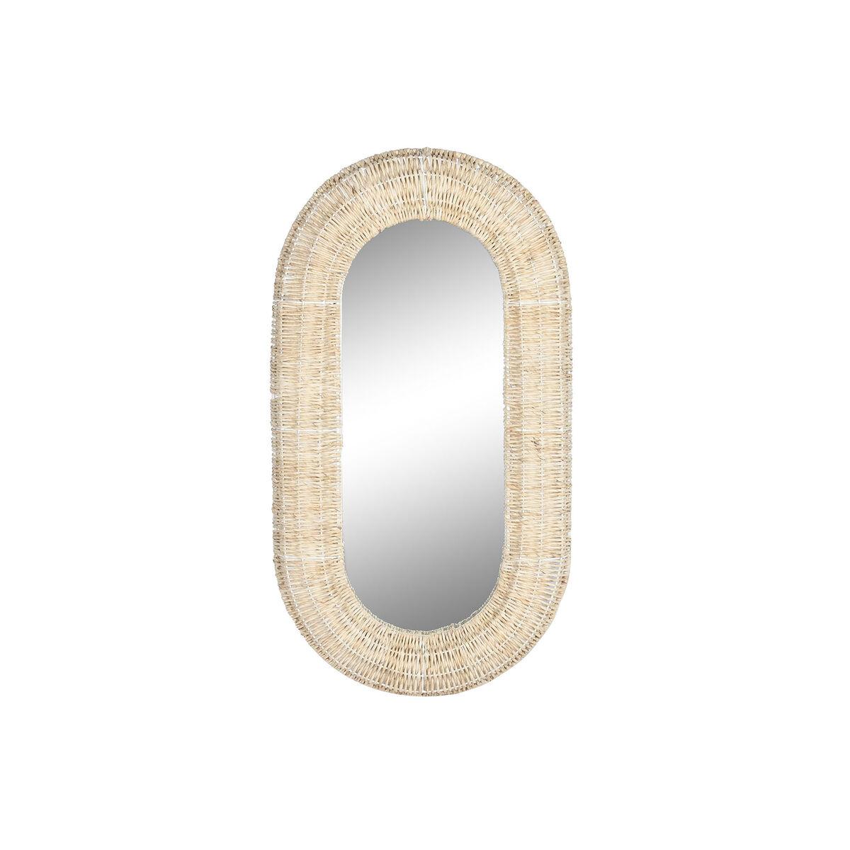 Vægspejl - oval, natur - 68 × 7,5 × 128 cm / 69 × 8,5 × 128,5 cm