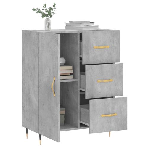 Skænk 69,5x34x90 cm konstrueret træ betongrå