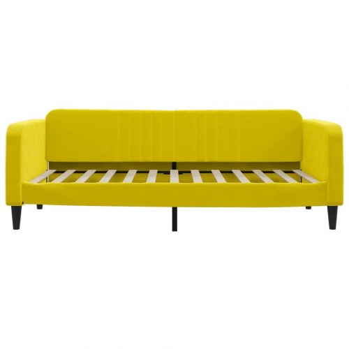Daybed 100x200 cm i velour - gul sovesofa til gæsteværelse og stue