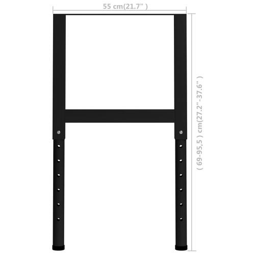 Stel til arbejdsbænk 2 stk. 55x(69-95,5) cm metal sort