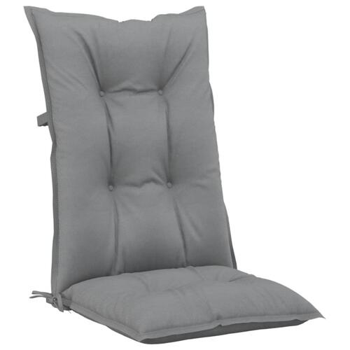 Stolehynder med høj ryg 6 stk. 120x50x7 cm stof grå