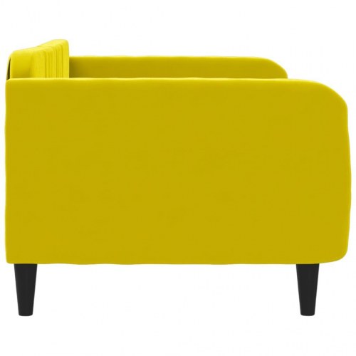 Daybed 100x200 cm i velour - gul sovesofa til gæsteværelse og stue