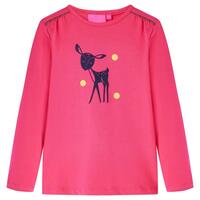 Langærmet T-shirt til børn str. 92 pink