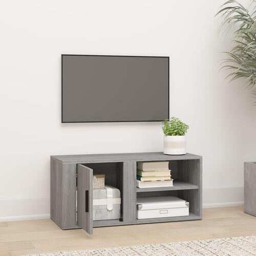 Tv-bord 80x31,5x36 cm konstrueret træ grå sonoma-eg