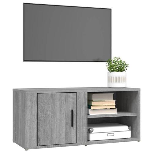 Tv-bord 80x31,5x36 cm konstrueret træ grå sonoma-eg
