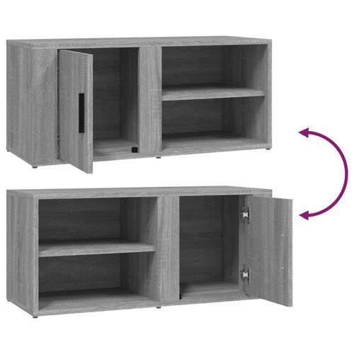 Tv-bord 80x31,5x36 cm konstrueret træ grå sonoma-eg