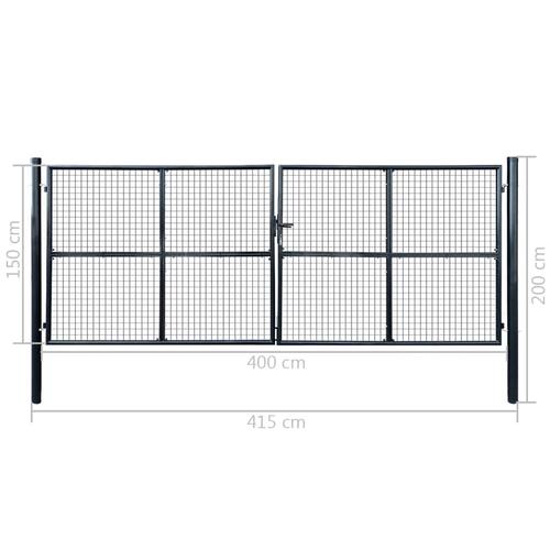 Havelåge i trådnet galvaniseret stål 400 x 150 cm grå