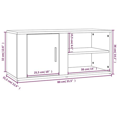 Tv-bord 80x31,5x36 cm konstrueret træ grå sonoma-eg