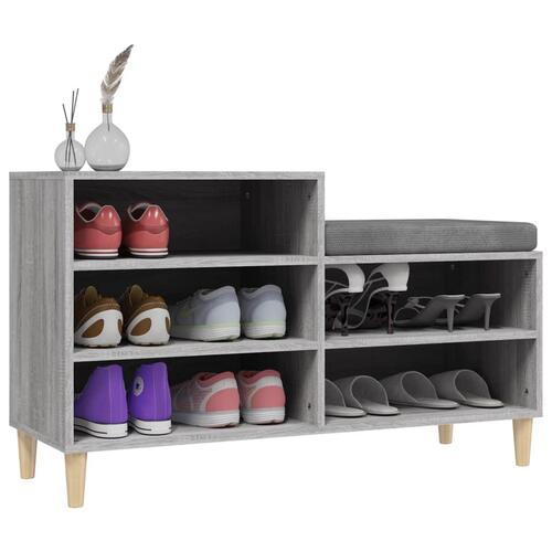 Skoskab 102x36x60 cm konstrueret træ grå sonoma-eg