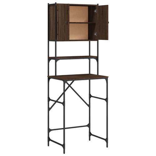 Vaskemaskineskab 68x48,5x194 cm brun egetræ