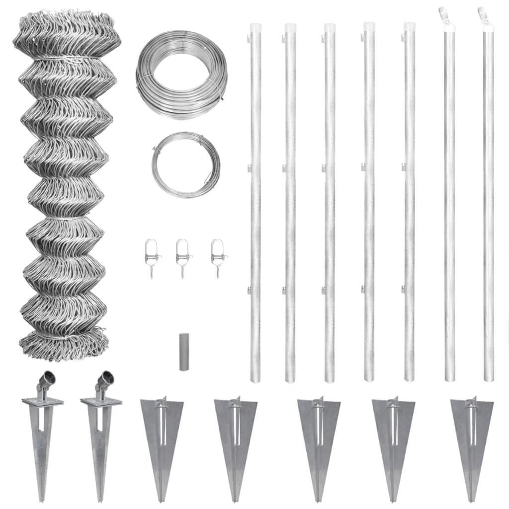 Trådhegn med stolper og spyd galvaniseret stål 15x1,5 m