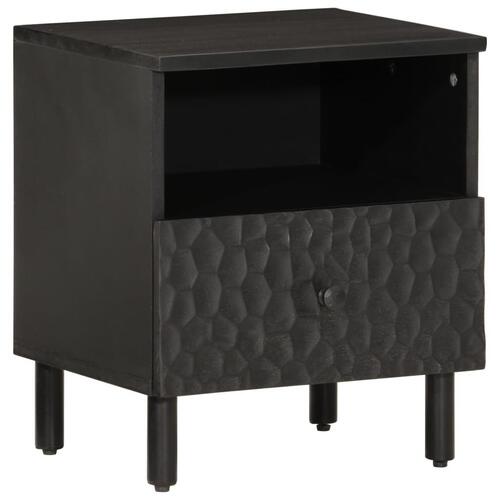 Sengeborde 2 stk. 40x33x46 cm massivt mangotræ sort