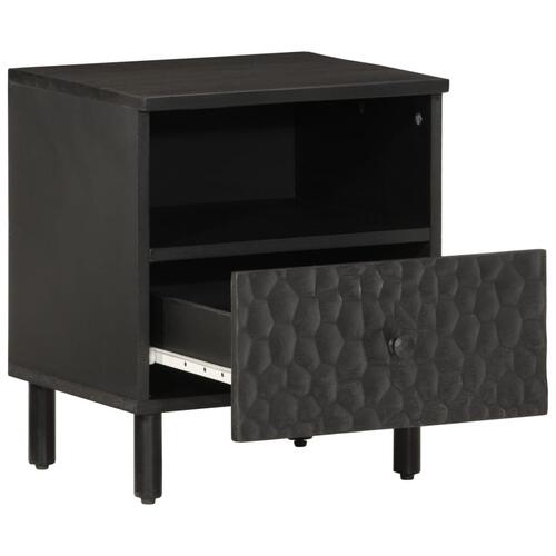 Sengeborde 2 stk. 40x33x46 cm massivt mangotræ sort