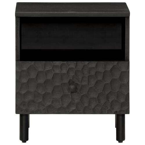 Sengeborde 2 stk. 40x33x46 cm massivt mangotræ sort