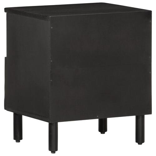 Sengeborde 2 stk. 40x33x46 cm massivt mangotræ sort