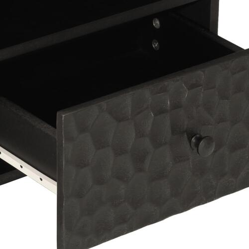 Sengeborde 2 stk. 40x33x46 cm massivt mangotræ sort