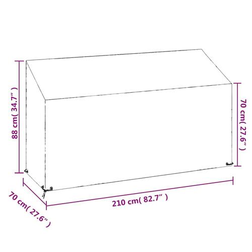 Overtræk til havebænke 2 stk. 210x70x70/88 cm polyethylen