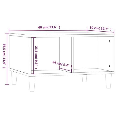 Sofabord 60x50x36,5 cm konstrueret træ sort