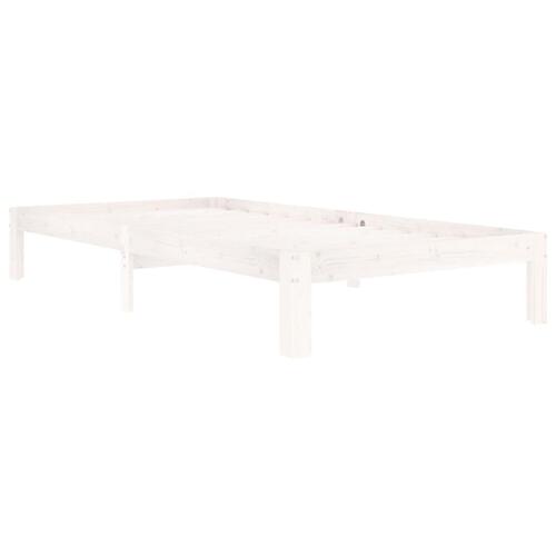 Sengeramme 100x200 cm massivt fyrretræ hvid