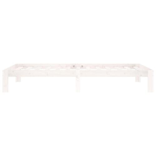 Sengeramme 100x200 cm massivt fyrretræ hvid