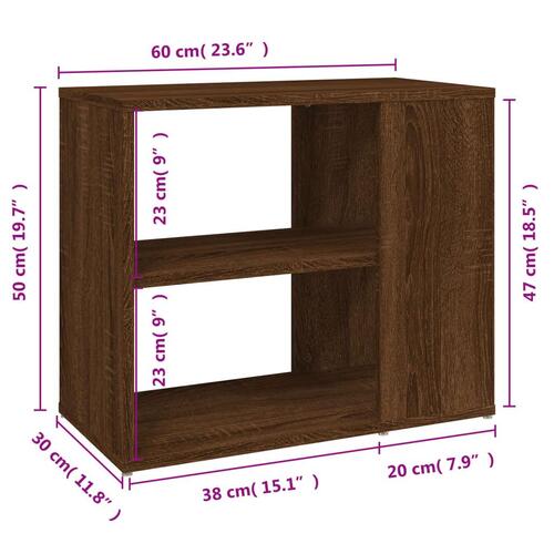 Sideskab 60x30x50 cm konstrueret sonoma-eg