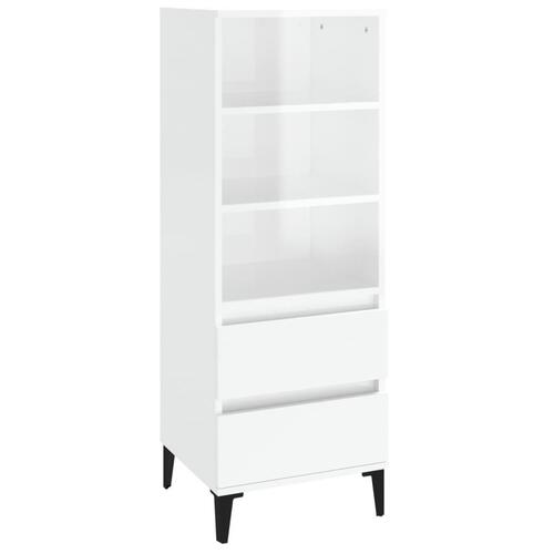 Højskab 40x36x110 cm konstrueret træ hvid højglans