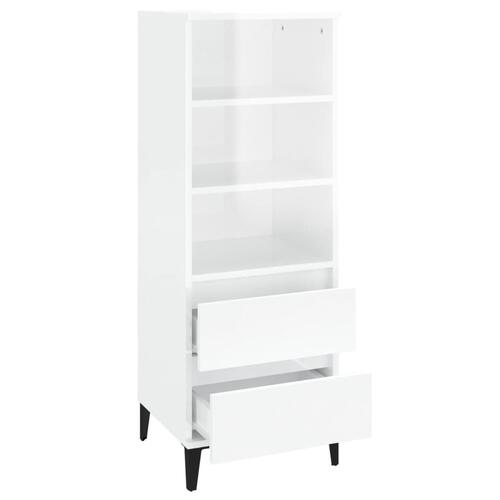 Højskab 40x36x110 cm konstrueret træ hvid højglans