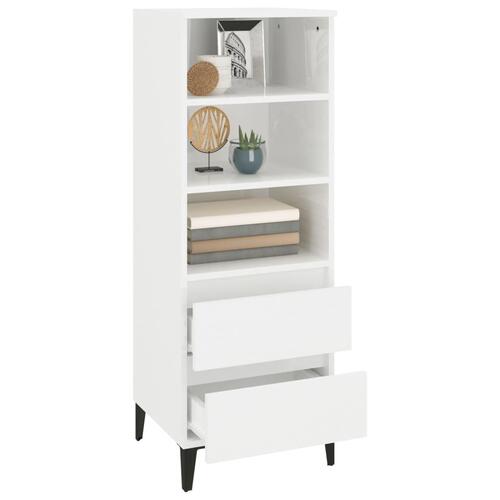 Højskab 40x36x110 cm konstrueret træ hvid højglans