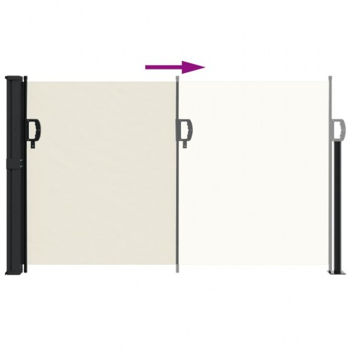 Sammenrullelig sidemarkise 120 × 600 cm - cremefarvet