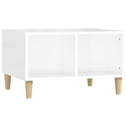 Sofabord 60x50x36,5 cm konstrueret træ hvid højglans