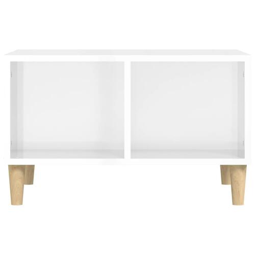 Sofabord 60x50x36,5 cm konstrueret træ hvid højglans