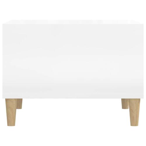 Sofabord 60x50x36,5 cm konstrueret træ hvid højglans