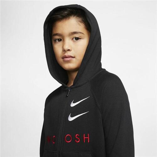 Sportsjakke til børn Nike Swoosh Sort 8-10 år