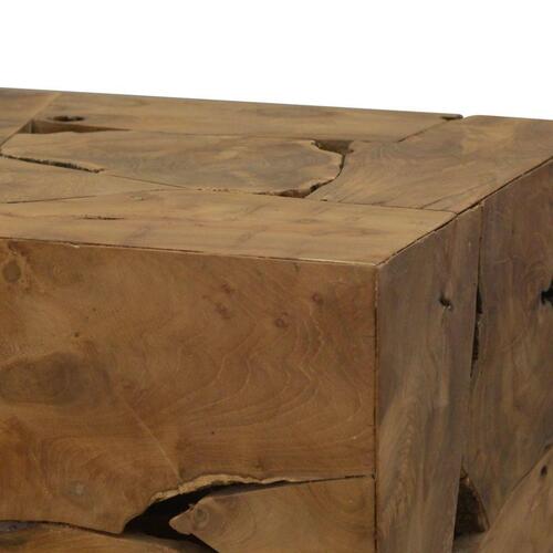 Sofabord 50 x 50 x 35 cm ægte teaktræ brun