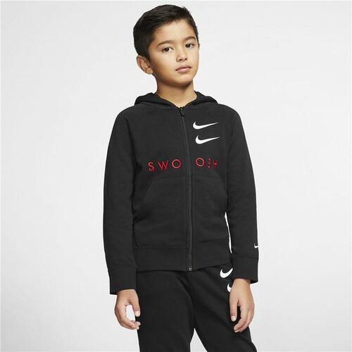 Sportsjakke til børn Nike Swoosh Sort 8-10 år