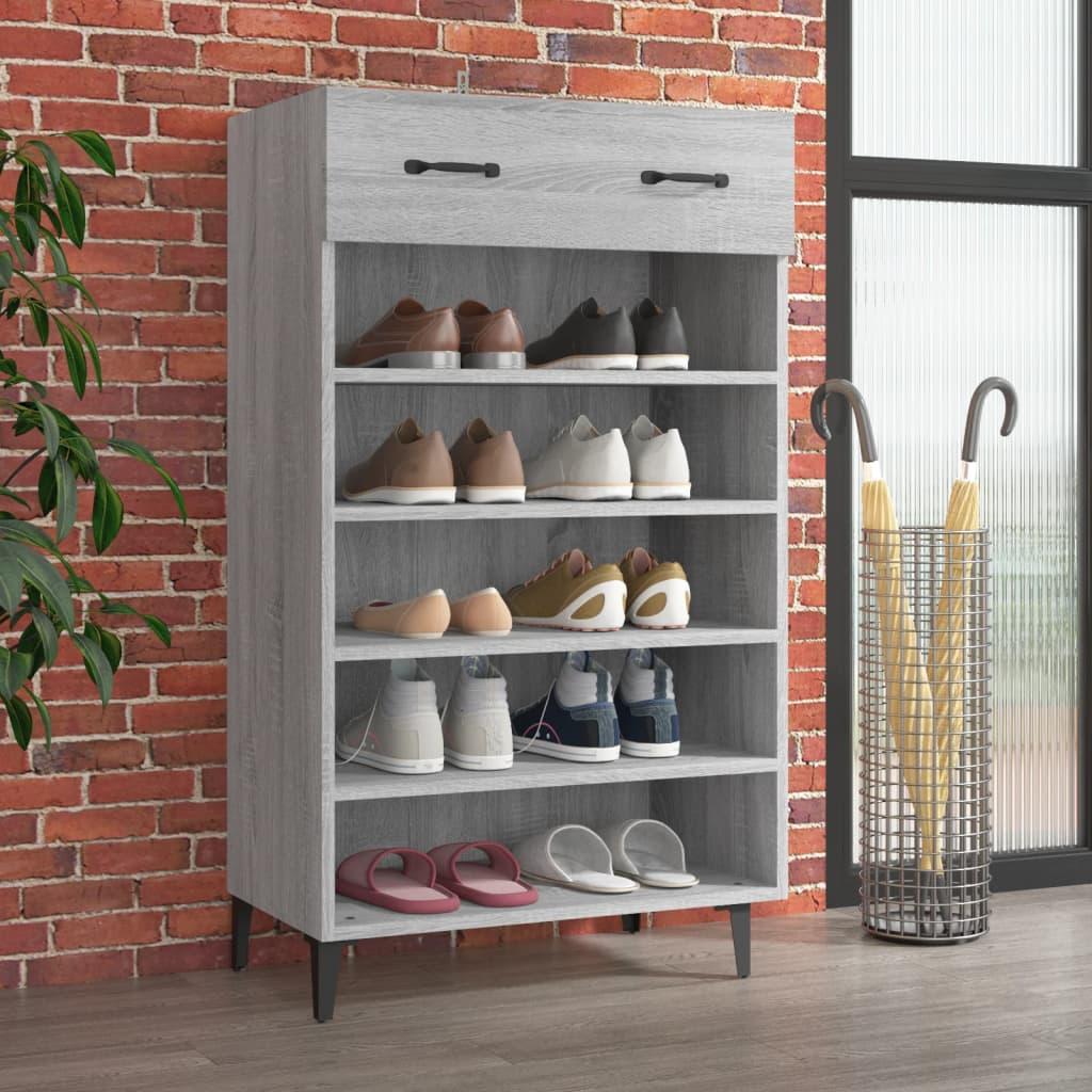 Skoreol 60x35x105 cm konstrueret træ grå sonoma-eg