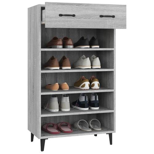 Skoreol 60x35x105 cm konstrueret træ grå sonoma-eg